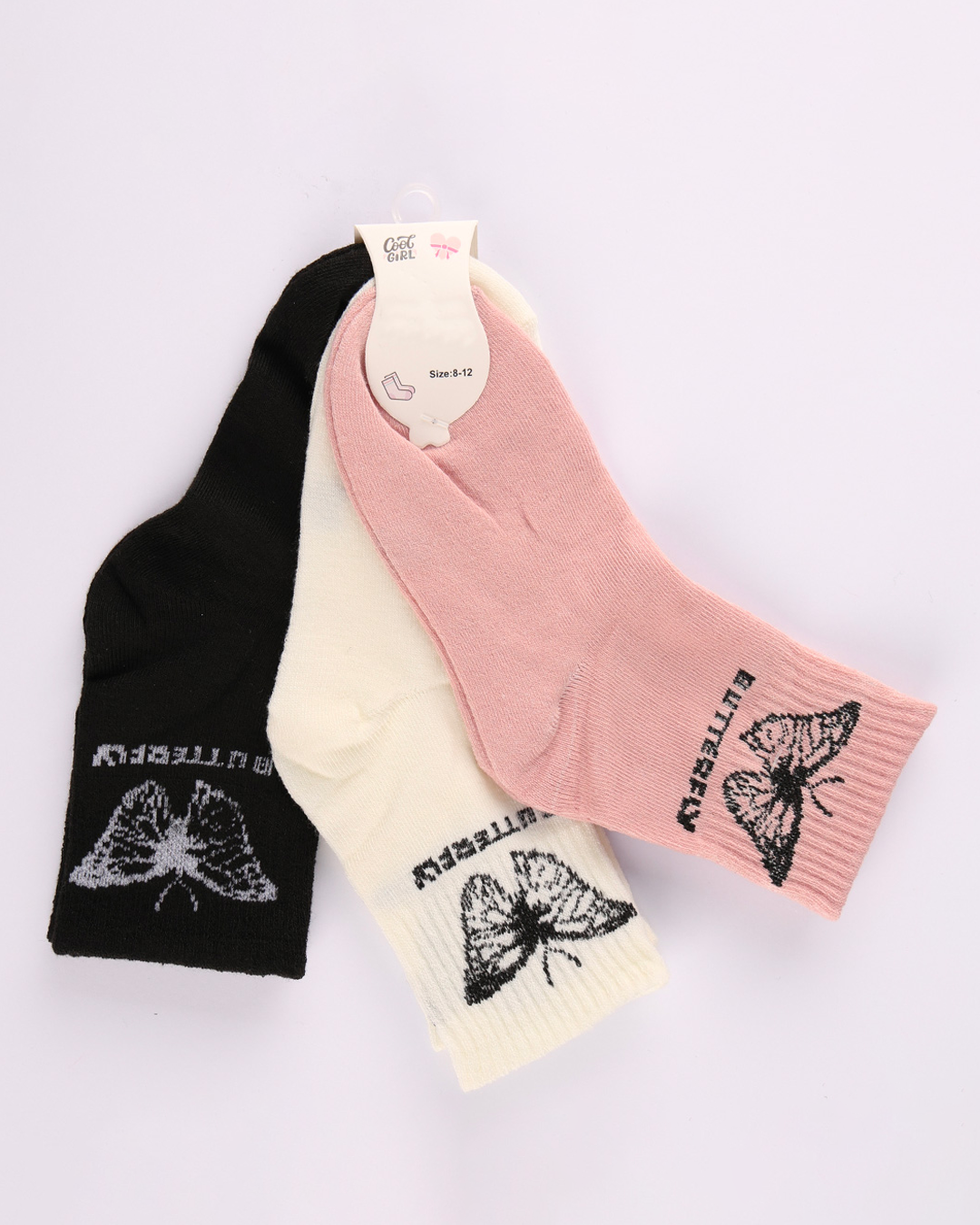 CHAUSSETTE F LOT DE 3 BEAR-BUTTERFLY
