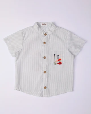 CHEMISE G PALM DOS-POCHE 25CECHG02 3/12A