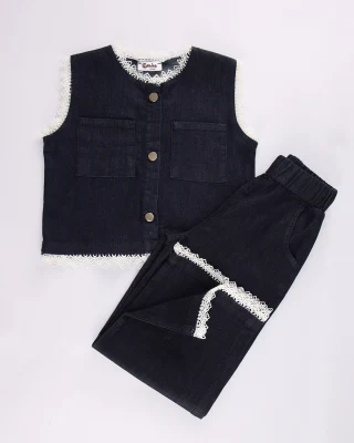 ENS F 2P JEANS AVEC DENTELLE 26CEENSF10 T4/T14A