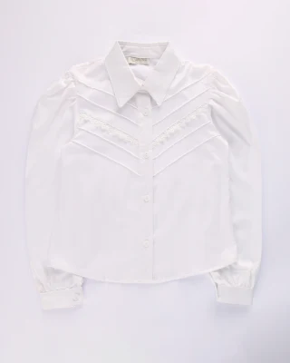 CHEMISE F GUIPURE MANCHE BOUFFANTE T4/14A