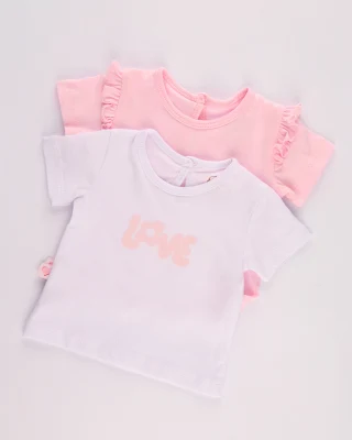 LOT DE 2 TSH BB F LOVE 26CE2TSHBF00 T3M/2A